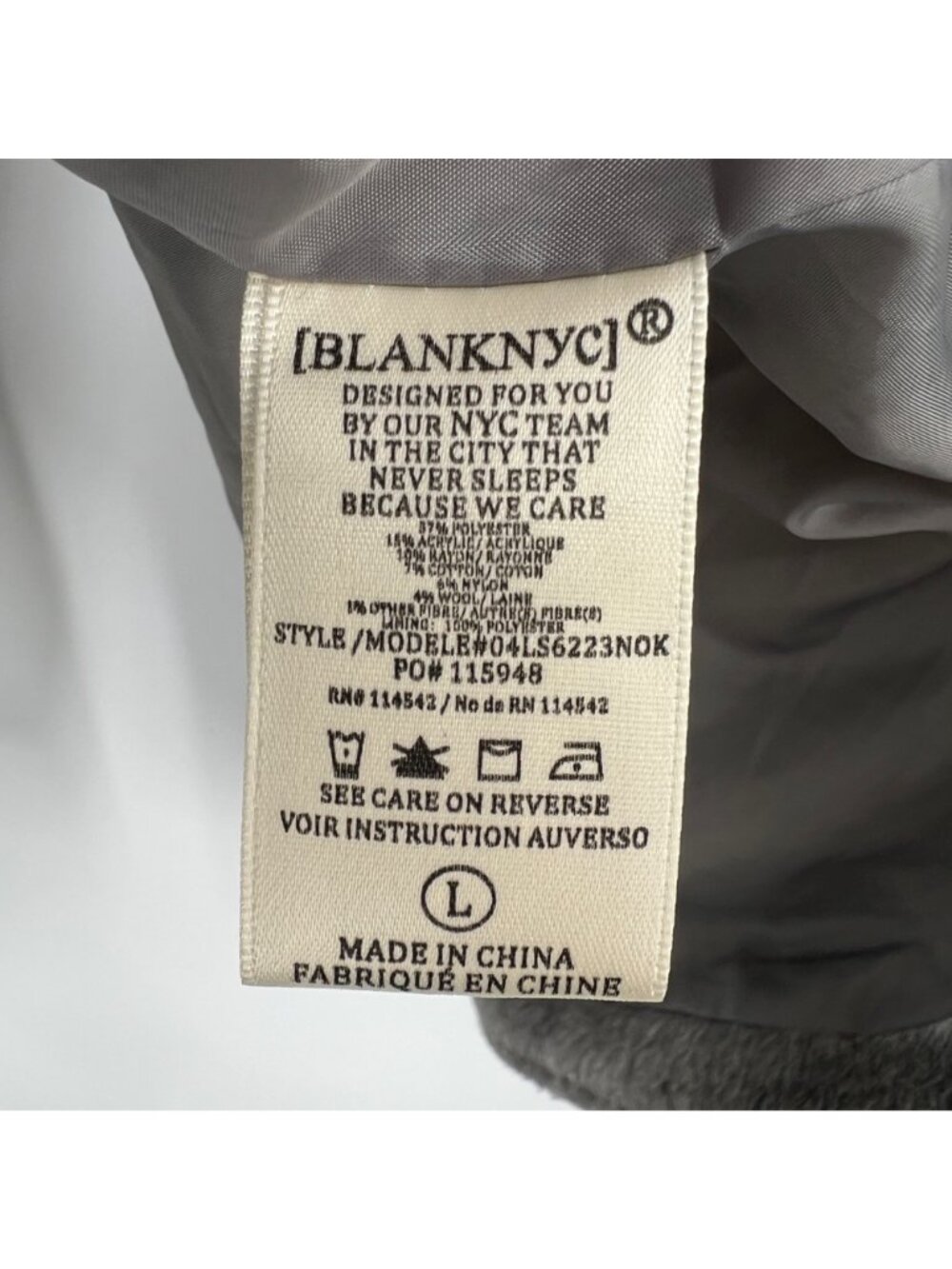 Blanknyc Plaid Shacket Jacket Gray Tan White Large Fleece Oversized Shirt Coat - Picture 9 of 14